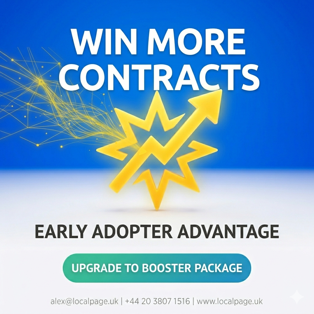 Hero image showing cleaning service advertising with glowing yellow accents spray bottle icon and blue CTA button